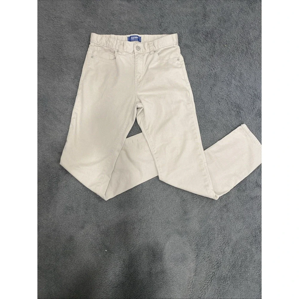 Old Navy Khaki Uniform Zip Fly Button Pants Boys Size 14